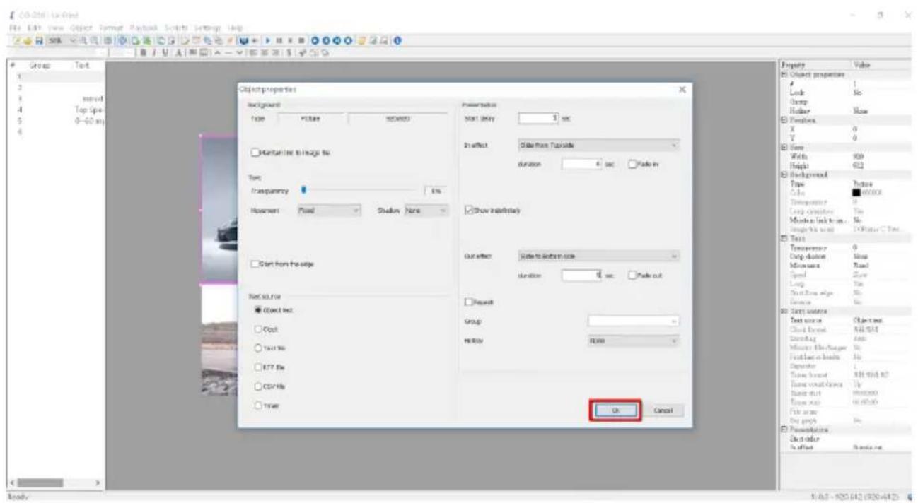 CorelDRAW File Edit View Object Format Feedback Scripts Settings Help Group Text Object properties Background None Picture SCD/03 Maintain line to image file Text: Transparency 4% Measurement Fixed Shabion None Start from the edge Text source Object text Clock Text file E77 File CD4 File Time Presentation Next 100% 1 sec. In effect: Slide from Top side duration 4 sec. Save in Show infrequently Out effect: Slide to bottom size duration 8 sec. Save out Project Group HKEY HKEY OK Cancel Property Value Object properties # Lock No Unrep Holder Show Dimensions X 0 Y 0 Size Width 900 Height 622 Background Type Picture Color ■ 600000 Displacement 0 Long dimension Type Horizontal link from 5% Single file size D:\Matar C\Tsc Text Transmitter 0 Crop dimensions Mean Minimum Found Speed Speed Long Time Short Time edge 5% Services 5% Start source Text source Object box Check format AHL-544 Scankey Anti- Minority filter range 5% First line or header 5% Separator 1- Two-way front AHL-544-82 Two-way front 5% Two-way front 600000 Four-way 600000 Four graphs 5% Parameters Order order % offset Search-out 1:62 - 102/612 (930-412) Ready