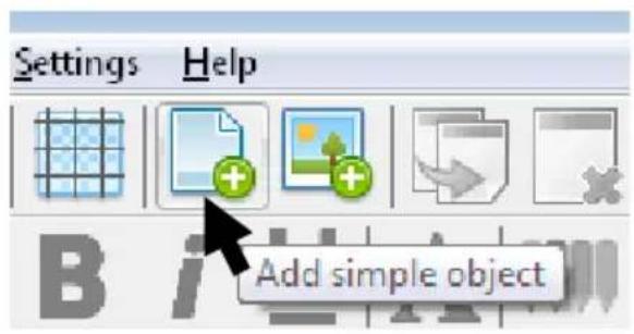 Settings Help B Add simple object