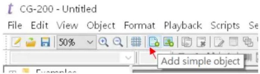CG-200 - Untitled File Edit View Object Format Playback Scripts Se 50% Add simple object