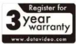 DataVideo CG-200 - Three Year Warranty - 1