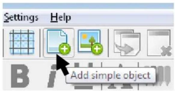 Settings Help B Add simple object