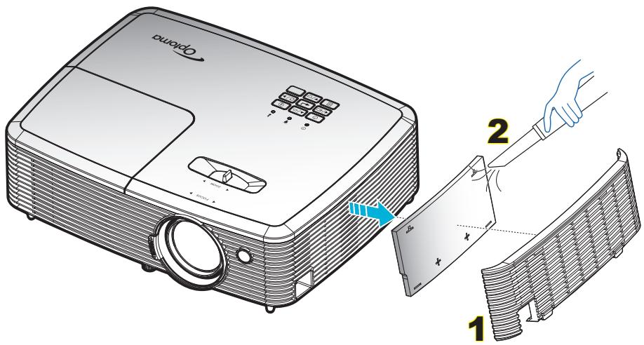 OPTOMA EH338 - Nettoyer le filtre à poussière - 1