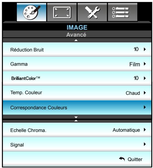 OPTOMA EH341 - Menu Image - Avancé - 1