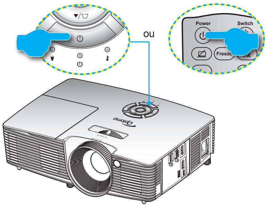 OPTOMA EH341 - Mise sous/hors tension du projecteur - 1