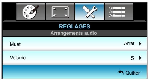 OPTOMA EH341 - Menu Configuration - Arrangements audio - 1