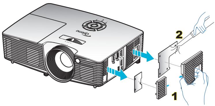 OPTOMA EH341 - Nettoyer le filtre à poussière - 1