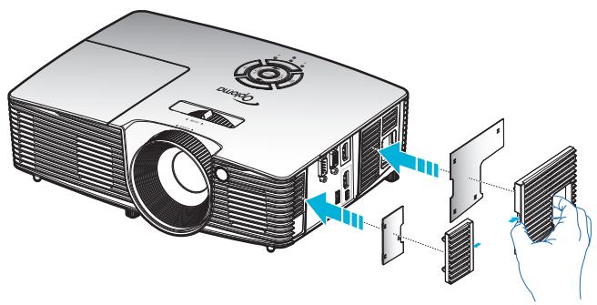 OPTOMA EH341 - Installer et nettoyer le filtre à poussière - 1