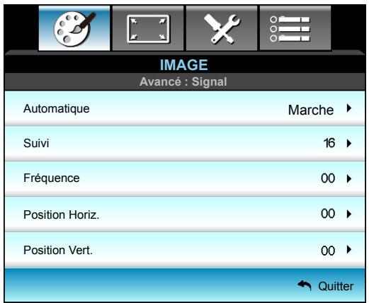 OPTOMA EH341 - Menu signal avancé image - 1