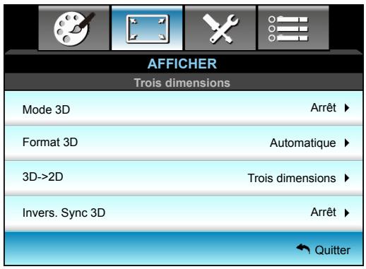 OPTOMA EH341 - Menu Affichage 3D - 1