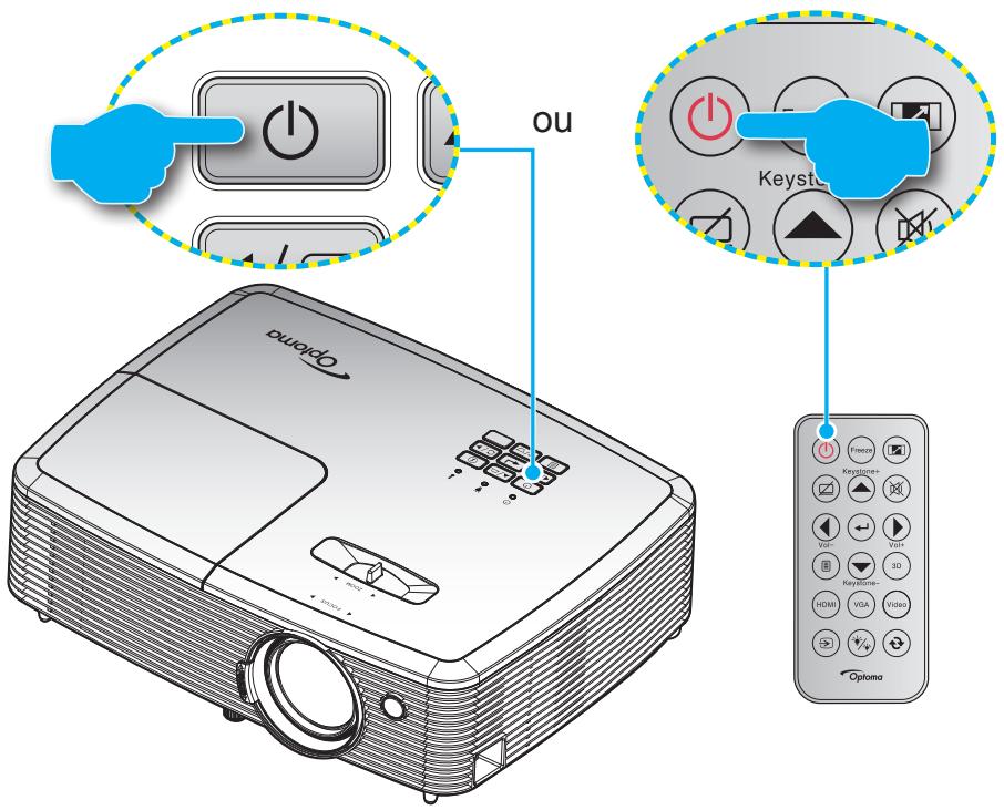 OPTOMA EH345 - Mise sous/hors tension du projecteur - 1