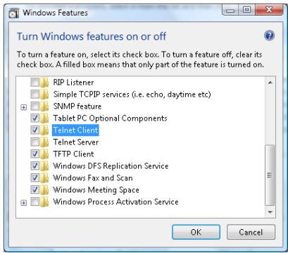 OPTOMA EH500 - Comment activer TELNET sur Windows VISTA / 7 - 3