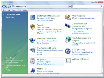 OPTOMA EH500 - Comment activer TELNET sur Windows VISTA / 7 - 1