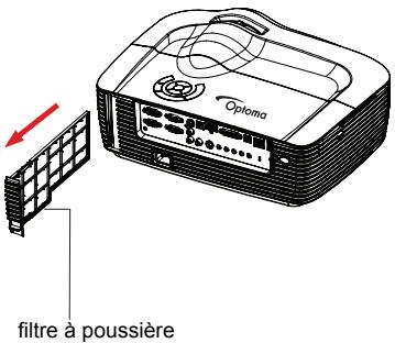OPTOMA EH501 - Remplacement du filtre anti-poussière - 1