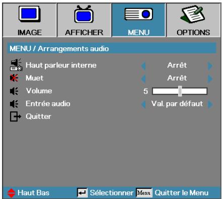 OPTOMA EH503 - Réglages | Arrangements audio - 1