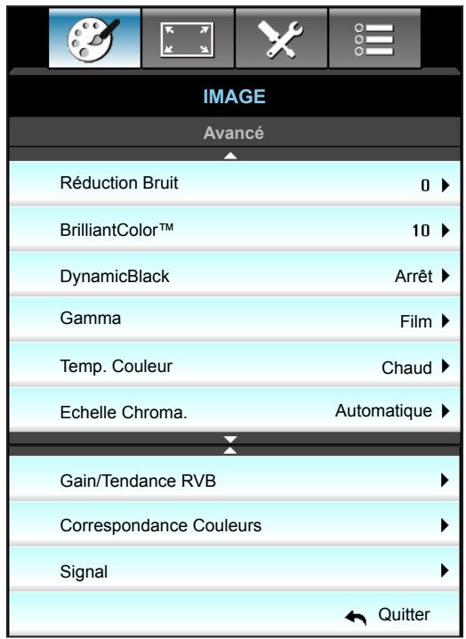 OPTOMA EH504 - Menu Image - Avancé - 1