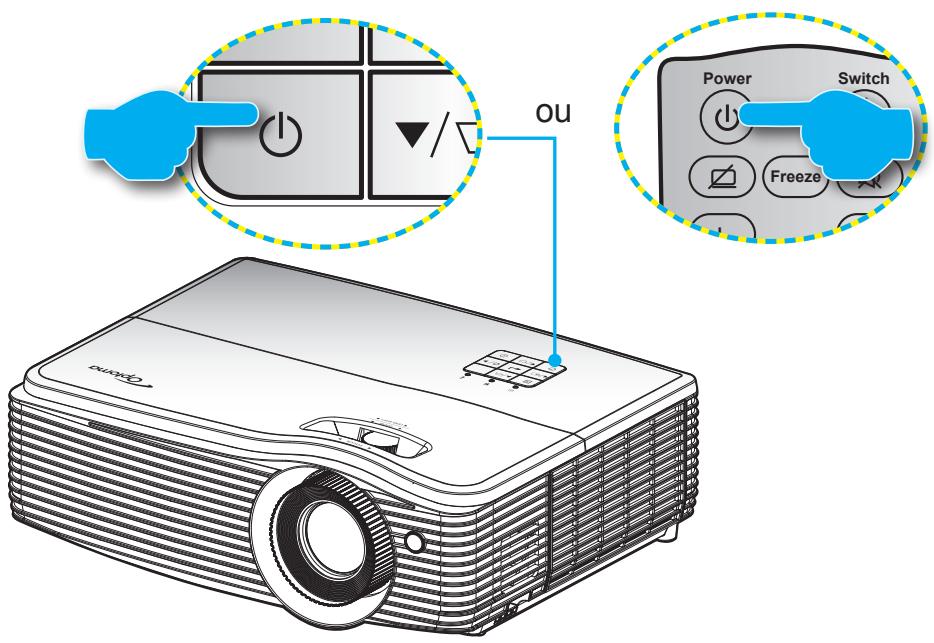 OPTOMA EH504 - Mise sous/hors tension du projecteur - 1