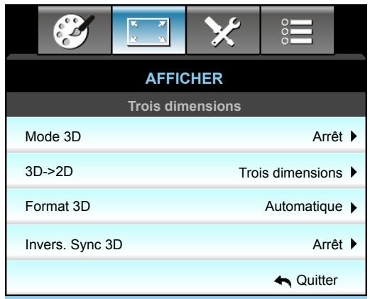 OPTOMA EH504 - Menu Affichage 3D - 1