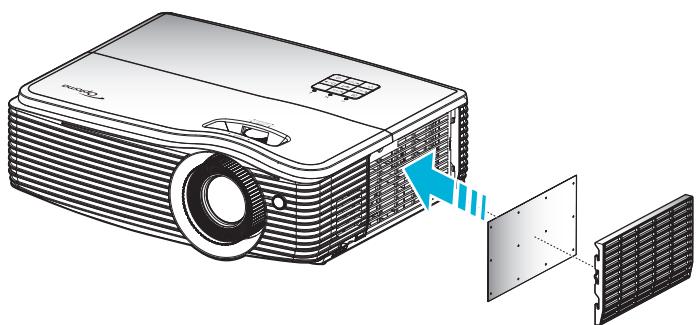 OPTOMA EH504 - Installer et nettoyer le filtre à poussière - 1