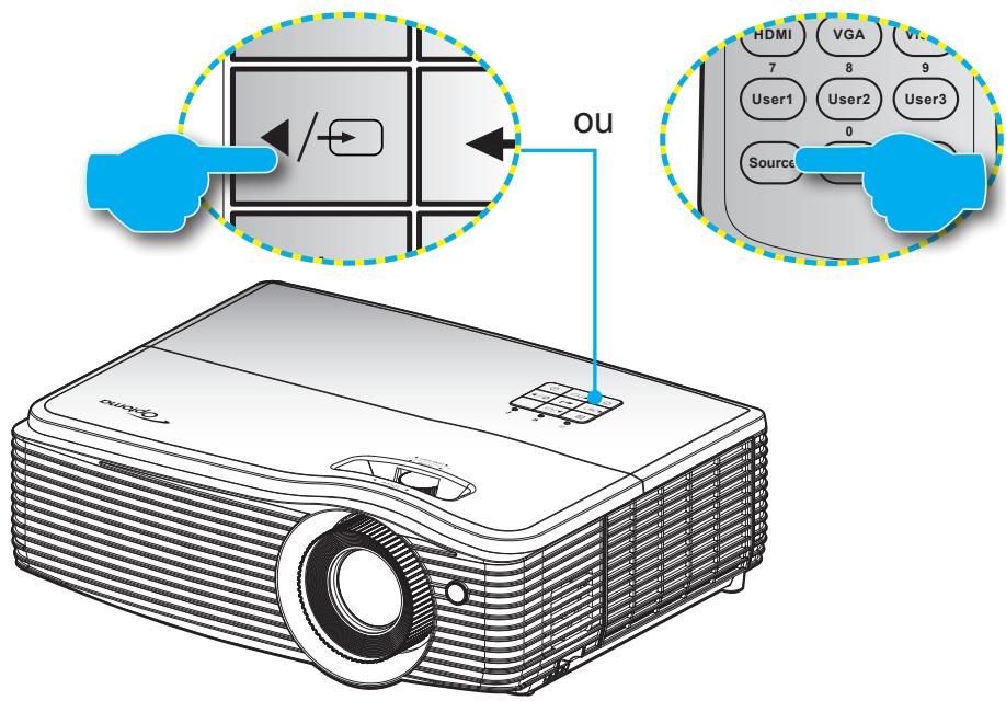 OPTOMA EH504 - Sélectionner une source d'entrée - 1