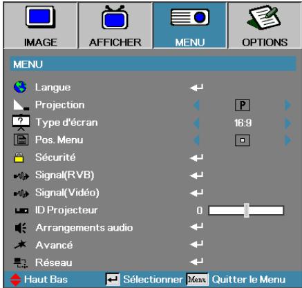 OPTOMA EH505e - Menu - 1