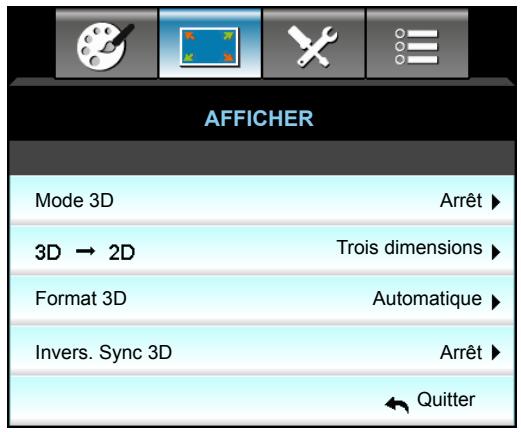 OPTOMA EH515T - Menu Affichage 3D - 1