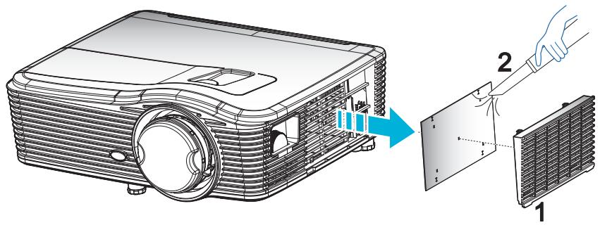 OPTOMA EH515T - Nettoyer le filtre à poussière - 1