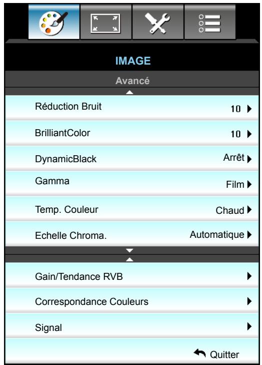 OPTOMA EH515T - Menu Image - Avancé - 1