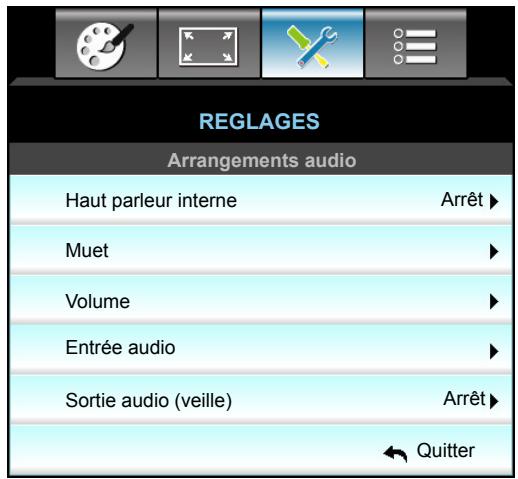 OPTOMA EH515T - Menu Configuration - Arrangements audio - 1