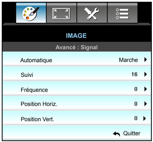 OPTOMA EH515TST - Menu Image - Avancé - Signal (RVB) - 1