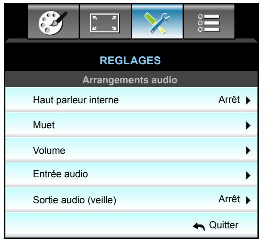 OPTOMA EH515TST - Menu Configuration - Arrangements audio - 1