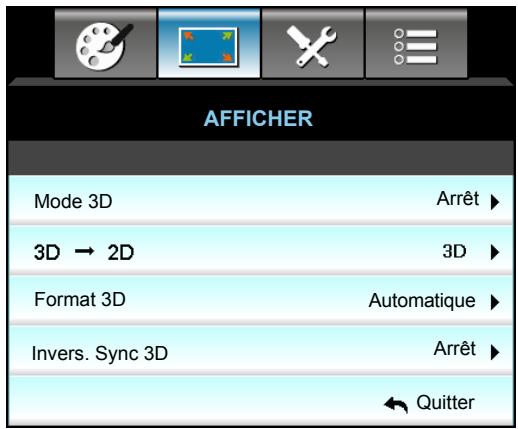OPTOMA EH515TST - Menu Affichage 3D - 1
