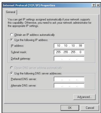 OPTOMA EH515TST - Saisissez l'adresse IP et le masque de sous-réseau, puis appuyez sur "OK". - 1