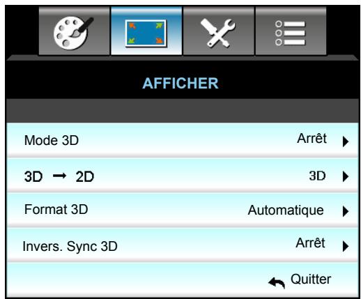 OPTOMA EH615 - Menu Affichage 3D - 1