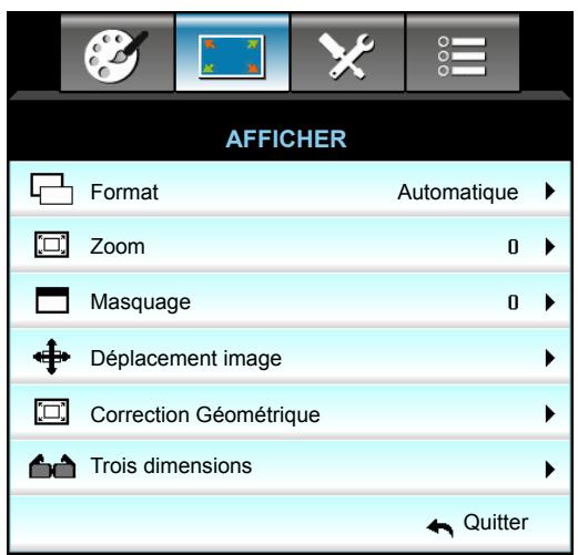OPTOMA EH615 - Menu Affichage - 1