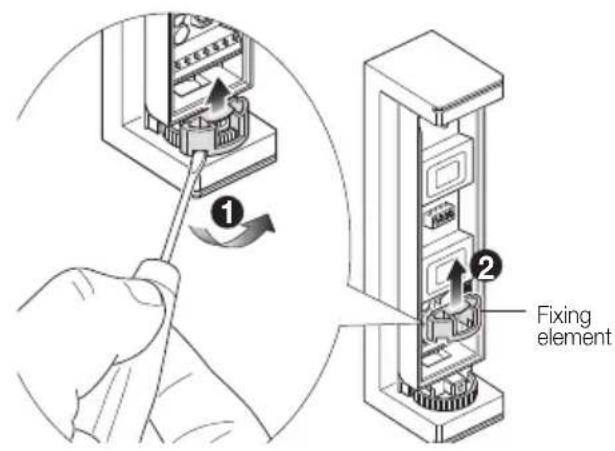 ① ② Fixing element