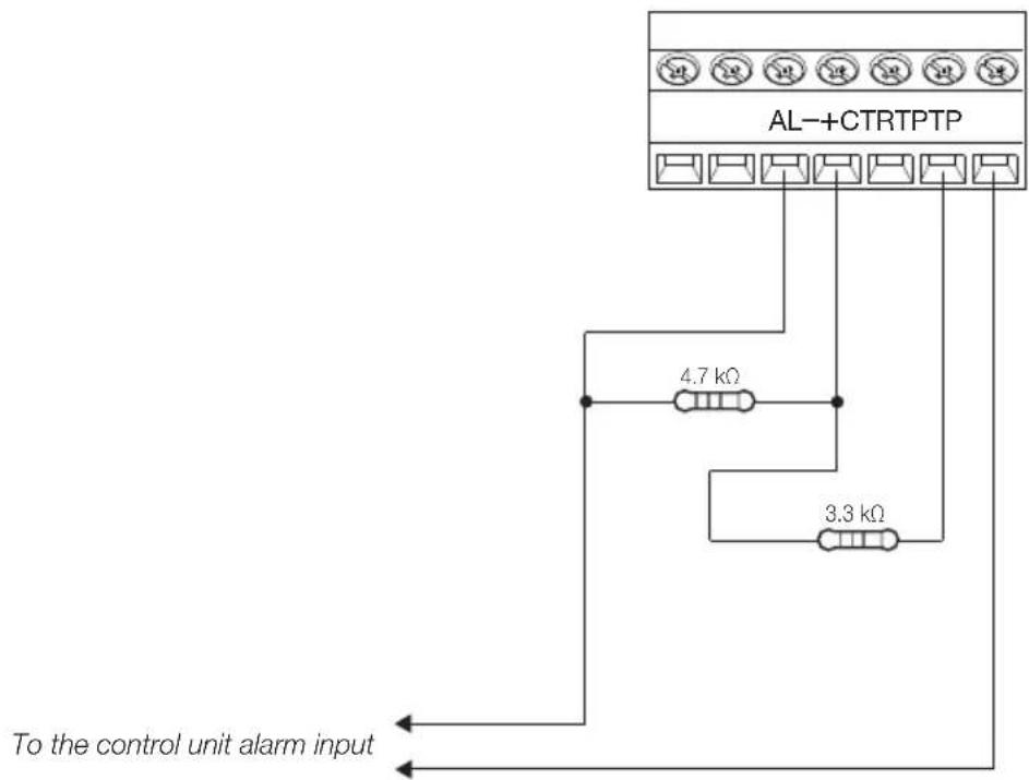 AL-+CTRTPTP 4.7 kΩ 3.3 kΩ To the control unit alarm input