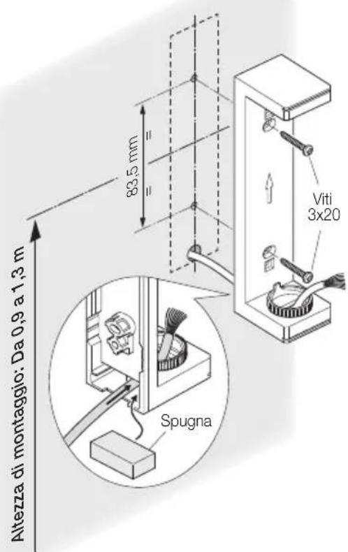 Altezza di montaggio: Da 0,9 a 1,3 m 83,5 mm Viti 3x20 Spugna