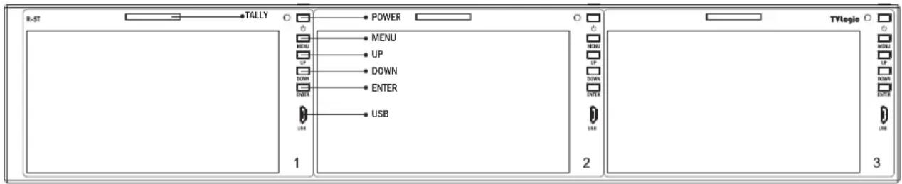R-ST TALLY POWER MENU UP DOWN ENTER USB 1 2 TYLogic 3