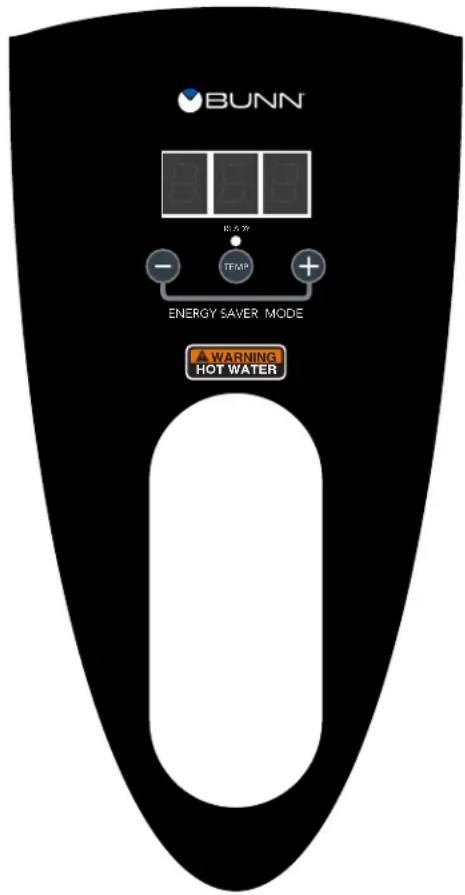 BUNN R: 2.75 - - + TEMP ENERGY SAVER MODE WARNING HOT WATER