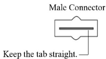 Male Connector Keep the tab straight.