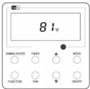 WEL 81°F SWING/ENTER TIMER ▲ MODE FUNCTION FAN ON/OFF