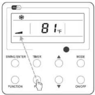 SWING/ENTER TIMER MODE FUNCTION ON/OFF