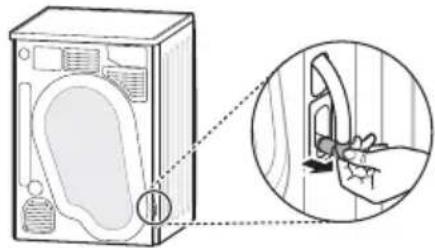 Diagram showing a hand pressing down on a baby seat, with an inset close-up highlighting the seat structure.