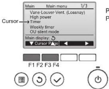 MITSUBISHI PEA-M125GAA - Navigating through the Main menu - 2