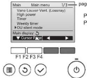 MITSUBISHI PEA-M125GAA - Navigating through the Main menu - 3