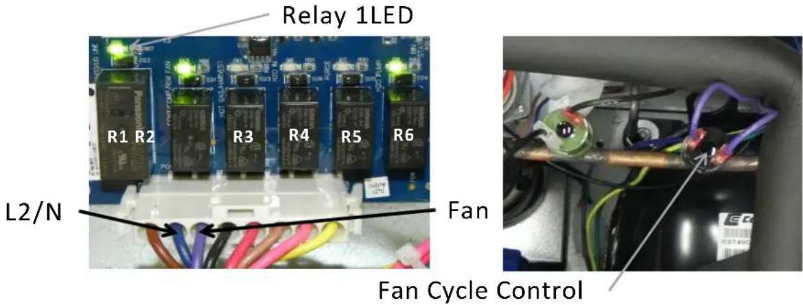 Relay 1LED R1 R2 R3 R4 R5 R6 L2/N Fan Fan Cycle Control