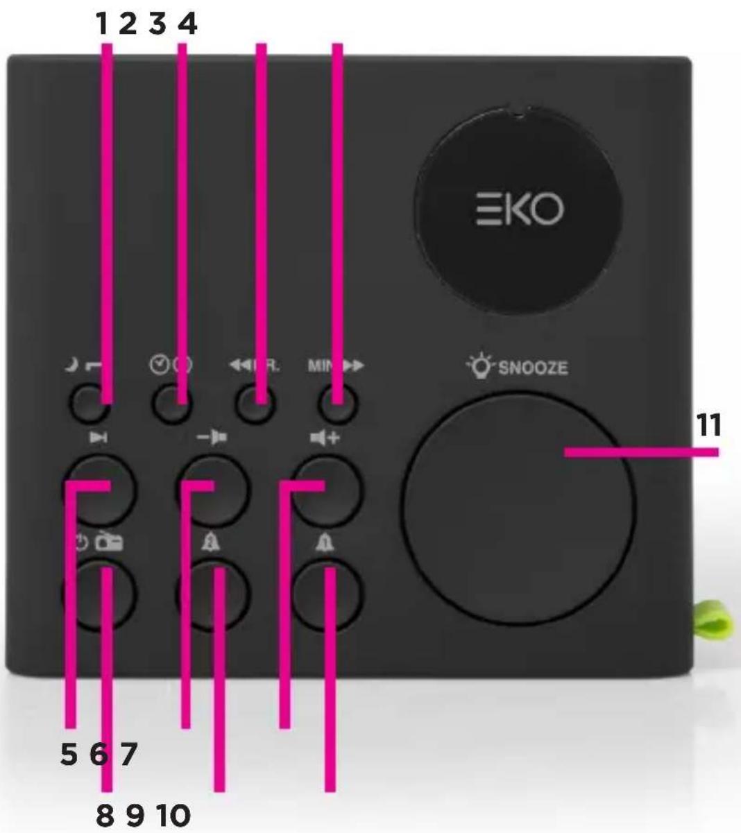 1 2 3 4 EKO SNOOZE 11 5 6 7 8 9 10