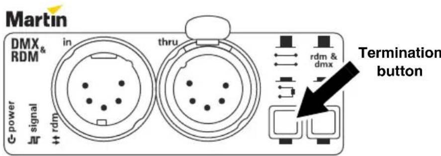 Martin DMX & RDM in thru G-power signal + rdm rdm & dmx Termination button