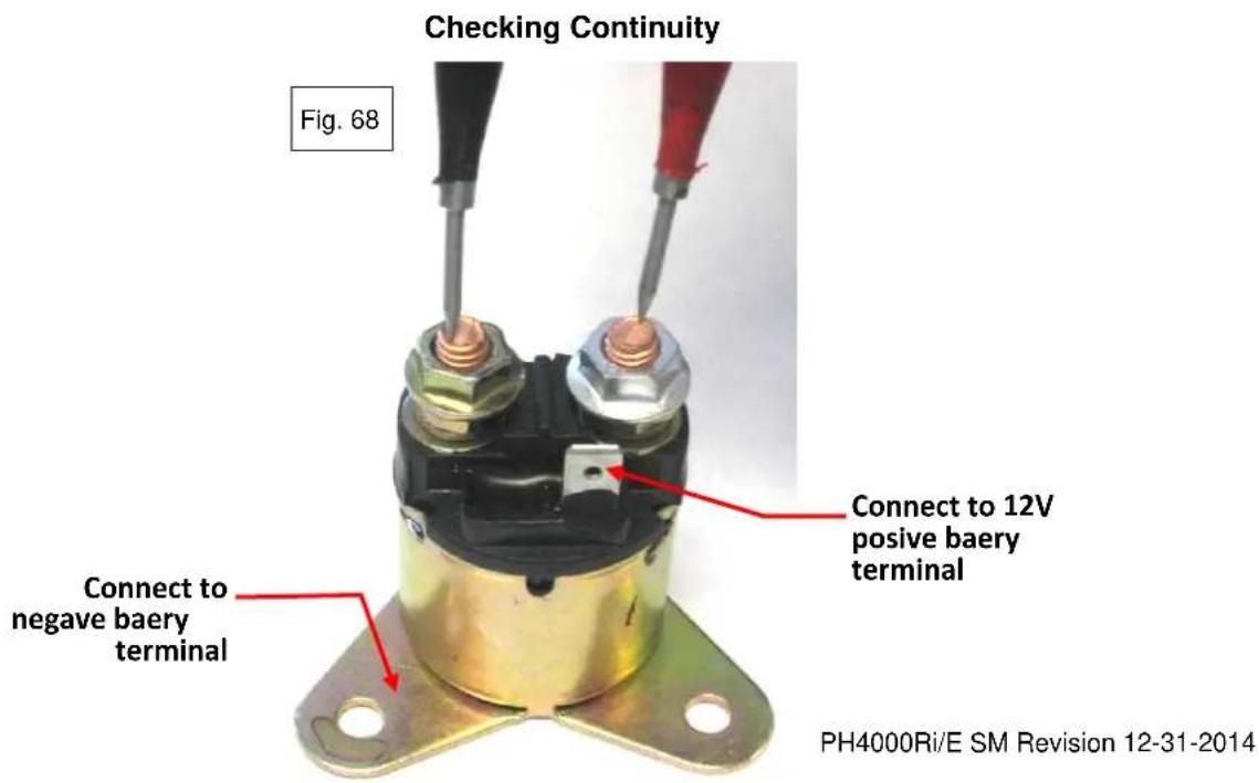 Checking Continuity Fig. 68 Connect to 12V positive baery terminal Connect to negave baery terminal PH4000Ri/E SM Revision 12-31-2014