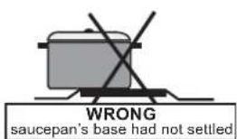 WRONG saucepan's base had not settled